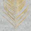 Fototapete Panel Blatt Floral grau gold 33275