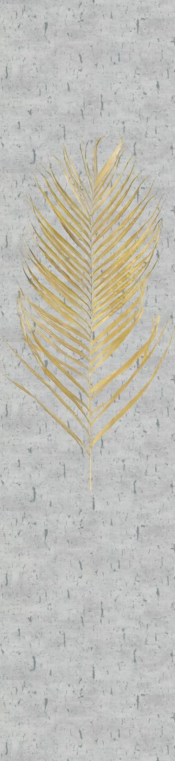 Fototapete Panel Blatt Floral grau gold 33275
