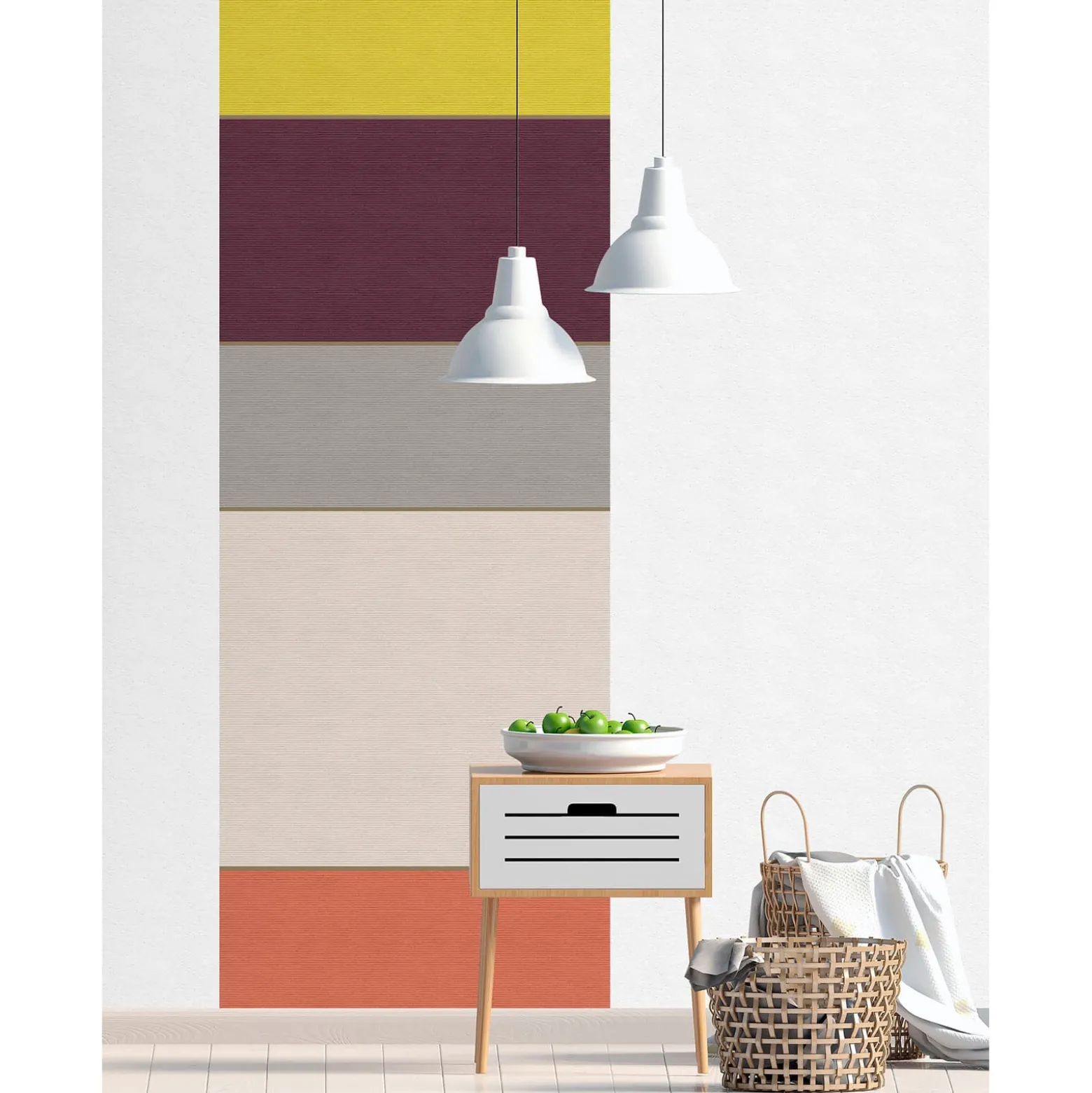 Fototapete Panel Vlies Balken Retro gelb Premium