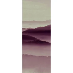 Fototapete Panel Vlies Bäume Nebel beige rosa Premium