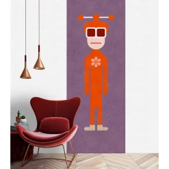 Fototapete Panel Vlies Männchen lila orange Premium