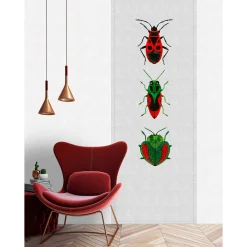 Fototapete Panel Vlies Wanzen Textil grau grün Premium