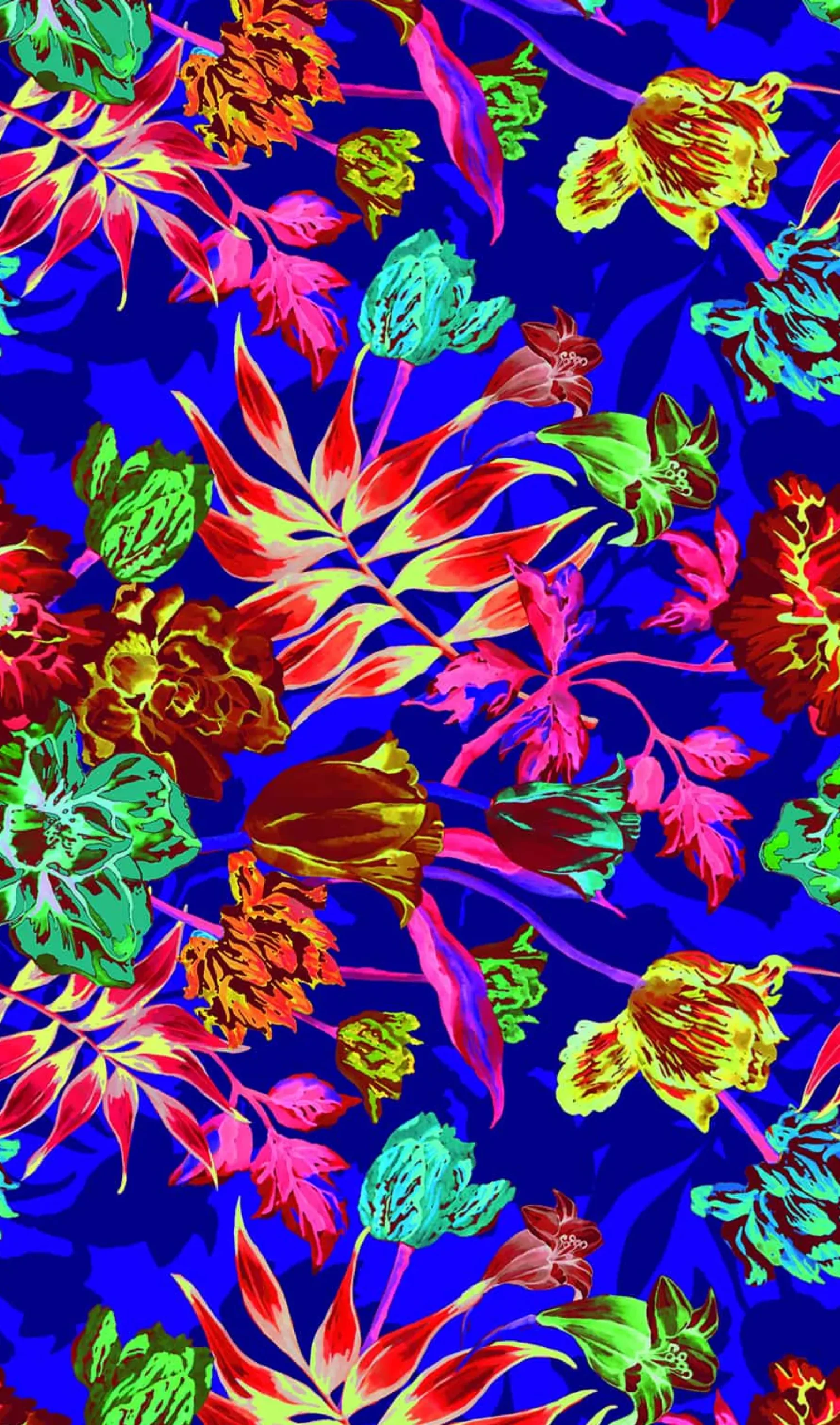 Fototapete Pflanzen Pop Art Floral lila bunt Marburg