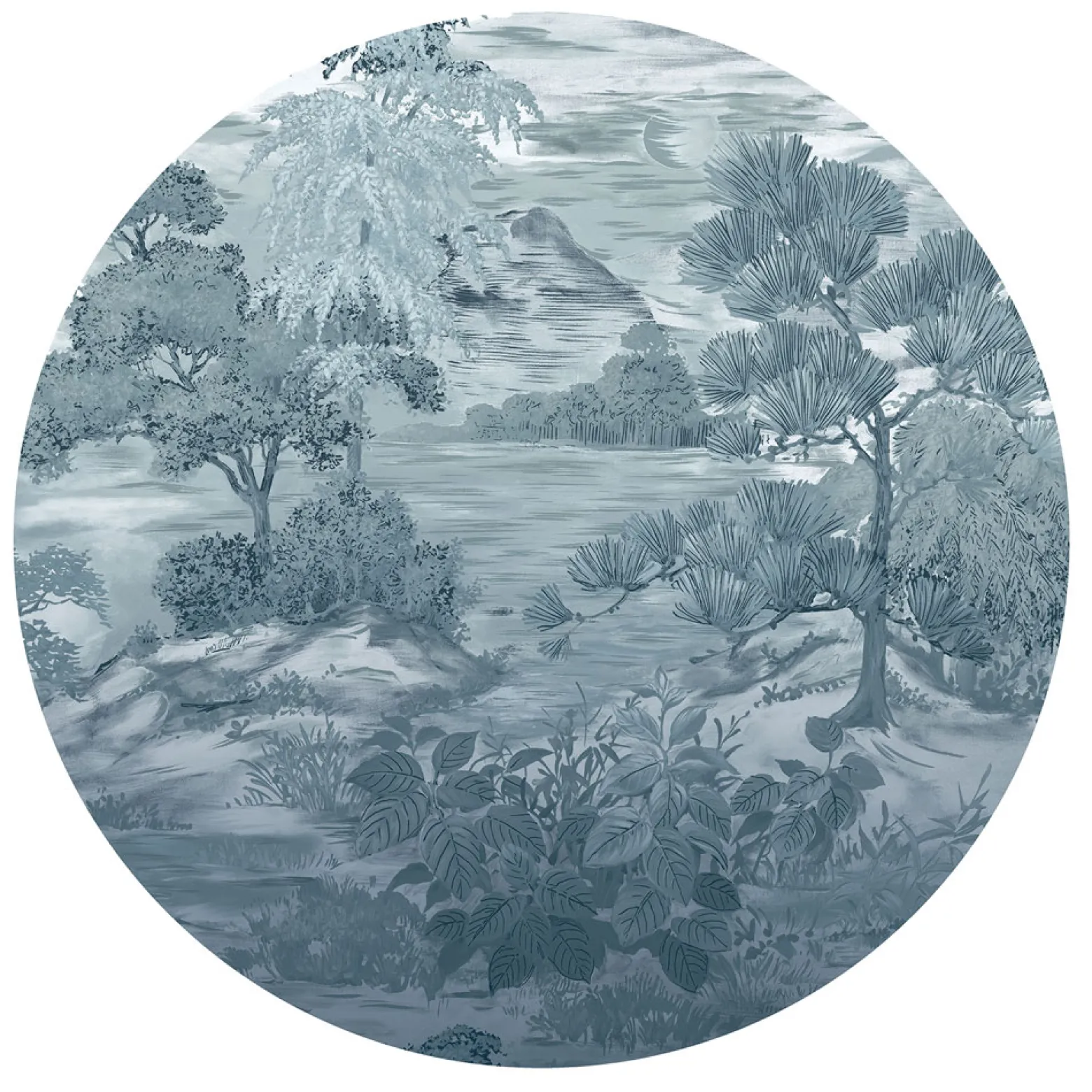 Fototapete rund Guido Maria Kretschmer Dschungel blau