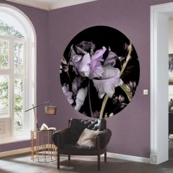Fototapete rund Guido Maria Kretschmer Floral schwarz lila