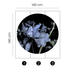 Fototapete rund Guido Maria Kretschmer Floral blau schwarz