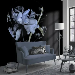 Fototapete rund Guido Maria Kretschmer Floral blau schwarz