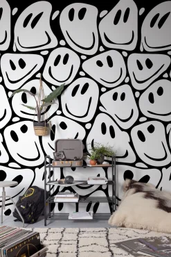 Fototapete Smileys Abstrakt Schwarz Weiß ML3101