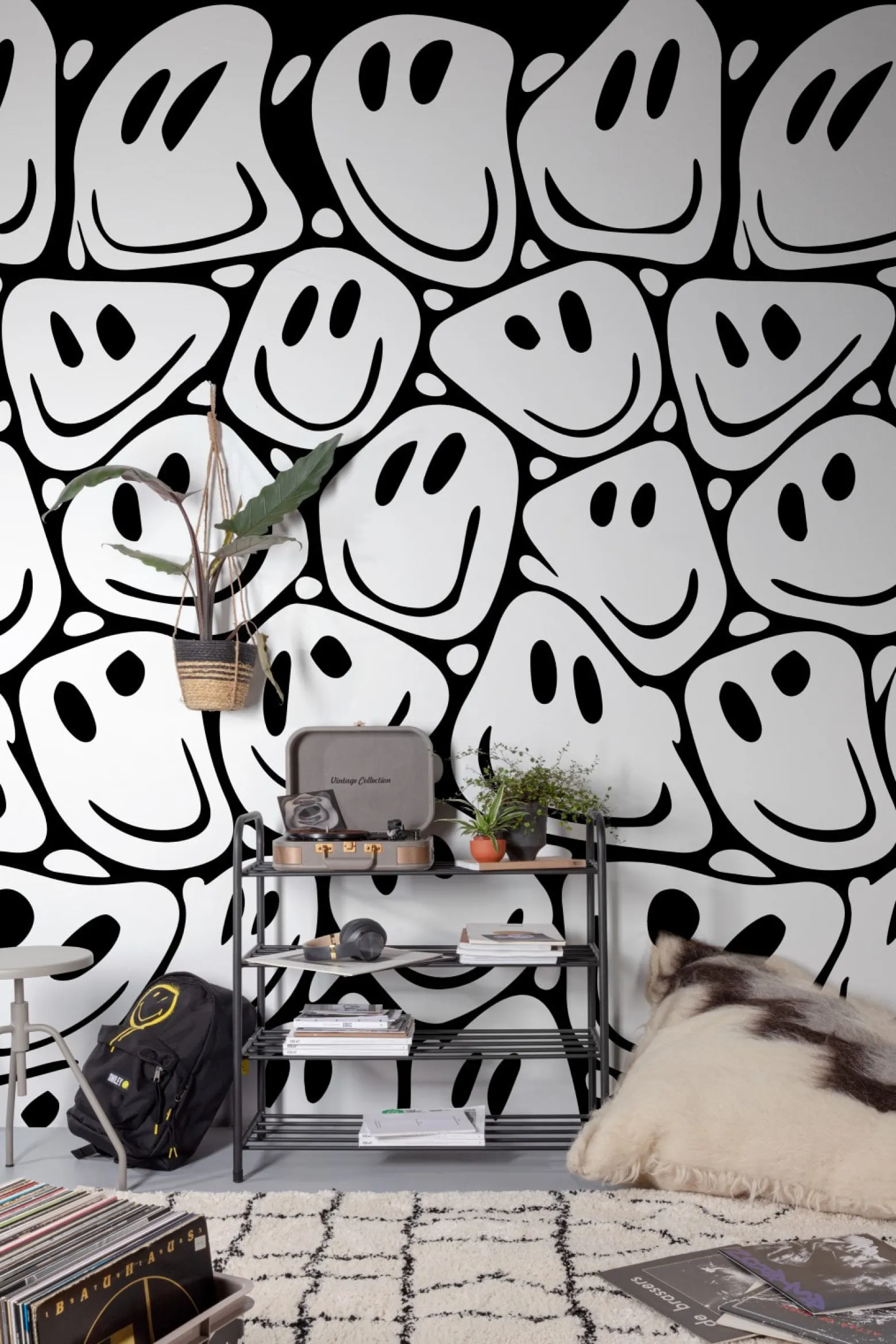 Fototapete Smileys Abstrakt Schwarz Weiß ML3101
