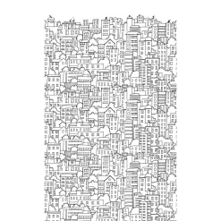 Fototapete Stadt Häuser Skyline Weiß Schwarz 39860-1