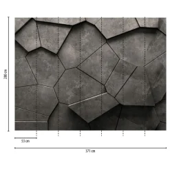 Fototapete Steinoptik 3D-Effekt Schwarz Grau 39924-1