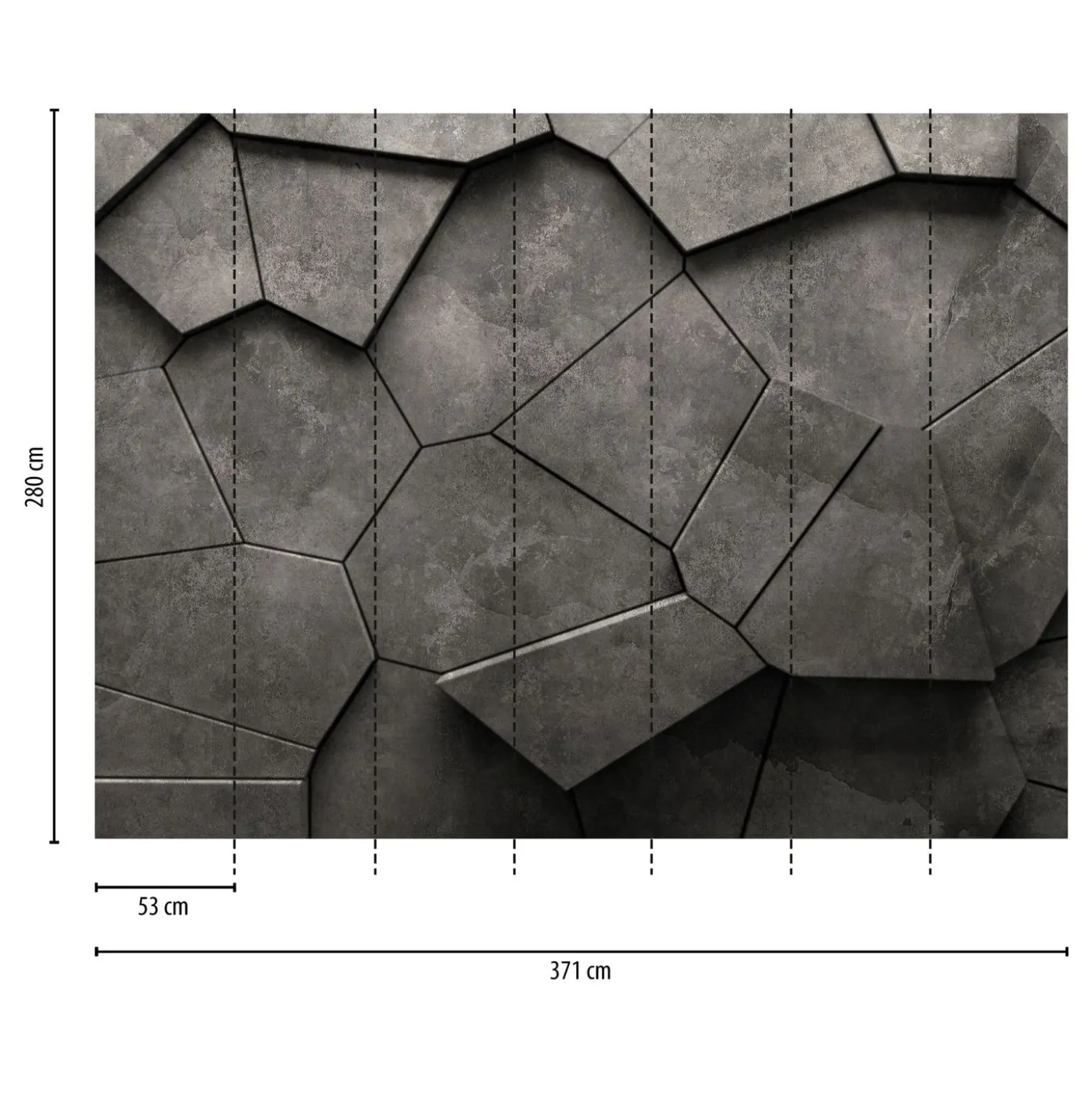 Fototapete Steinoptik 3D-Effekt Schwarz Grau 39924-1