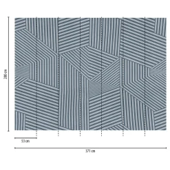 Fototapete Streifen Grafisch Blau Grau 39892-1