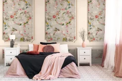 Fototapete Stuck Leisten Floral Beige Grau 39847-1