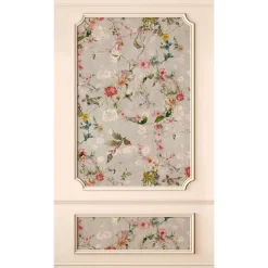 Fototapete Stuck Leisten Floral Beige Grau 39847-1