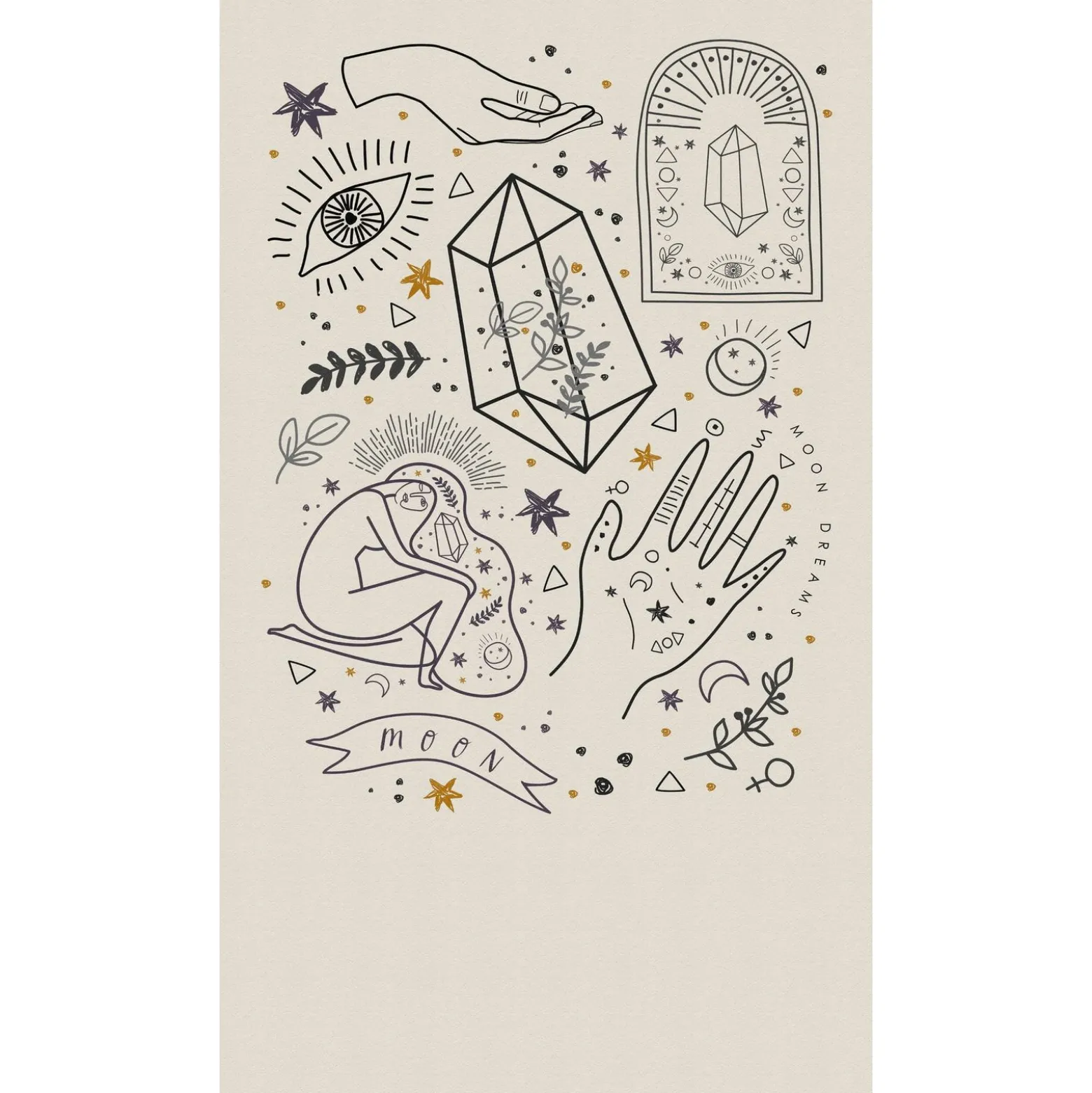 Fototapete Symbole Abstrakt Creme Schwarz 39823-1
