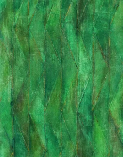 Fototapete Textil Vintage Dreiecke Grafisch grün Marburg