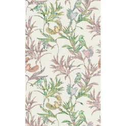 Fototapete Vögel Exotisch Floral Weiß Rosa Grün 39879-1
