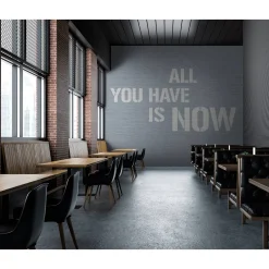 Fototapete Vlies All You Have Is Now blau grau Premium
