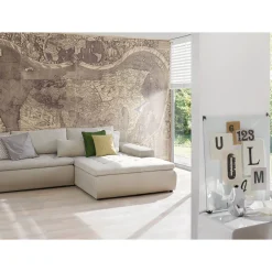 Fototapete Vlies alte Weltkarte beige braun
