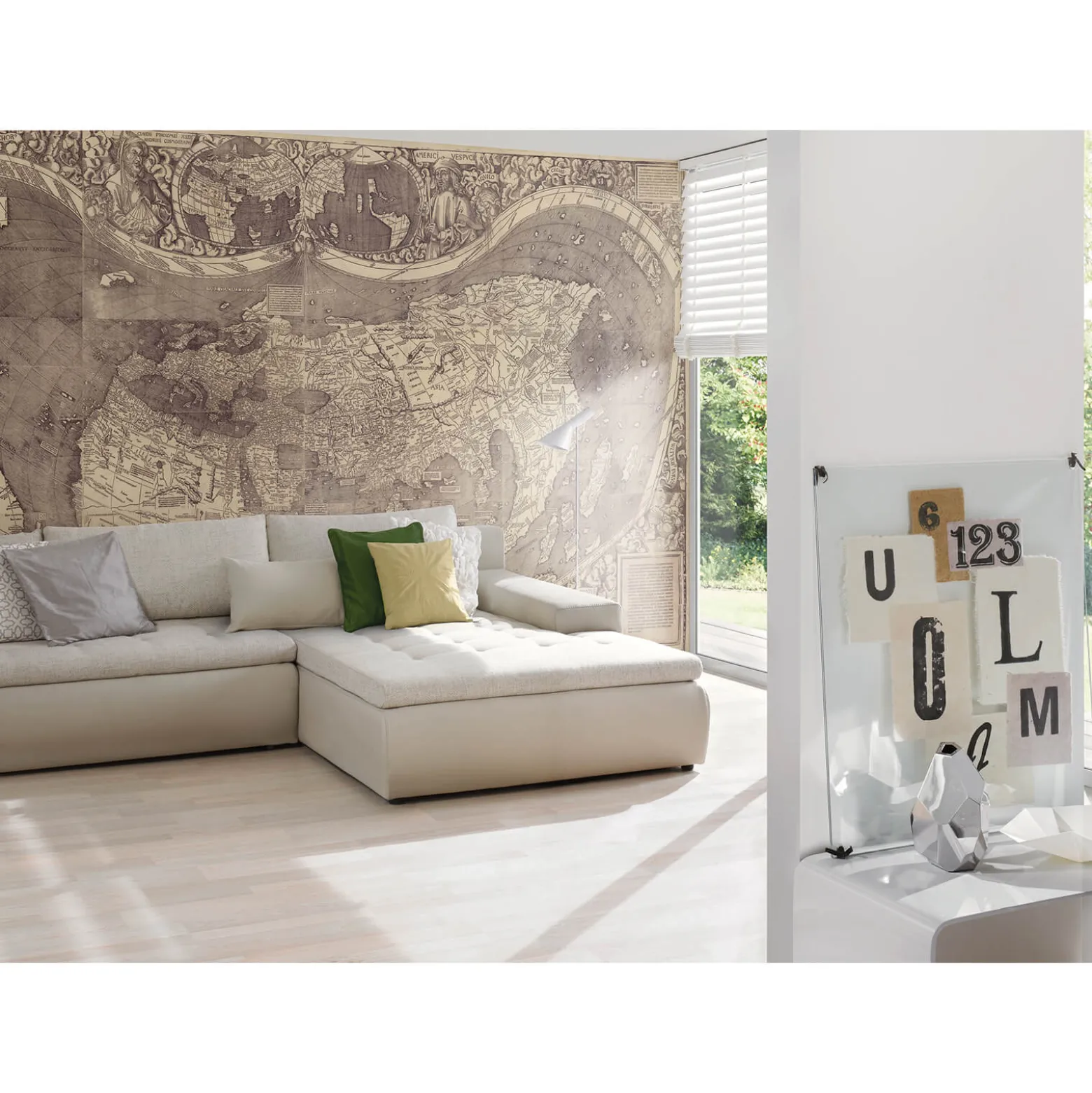Fototapete Vlies alte Weltkarte beige braun