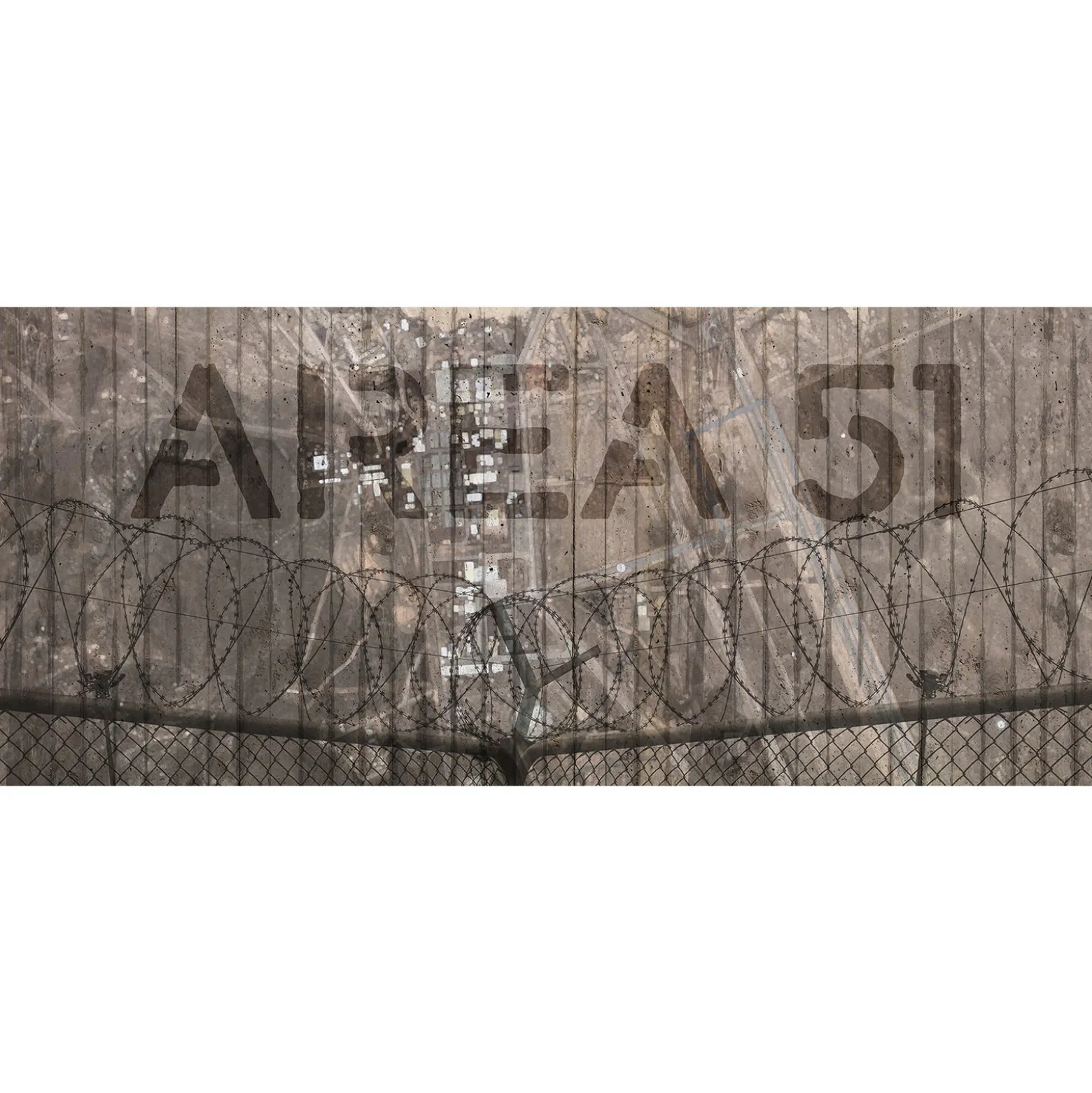 Fototapete Vlies Area 51 Draht Wand braun