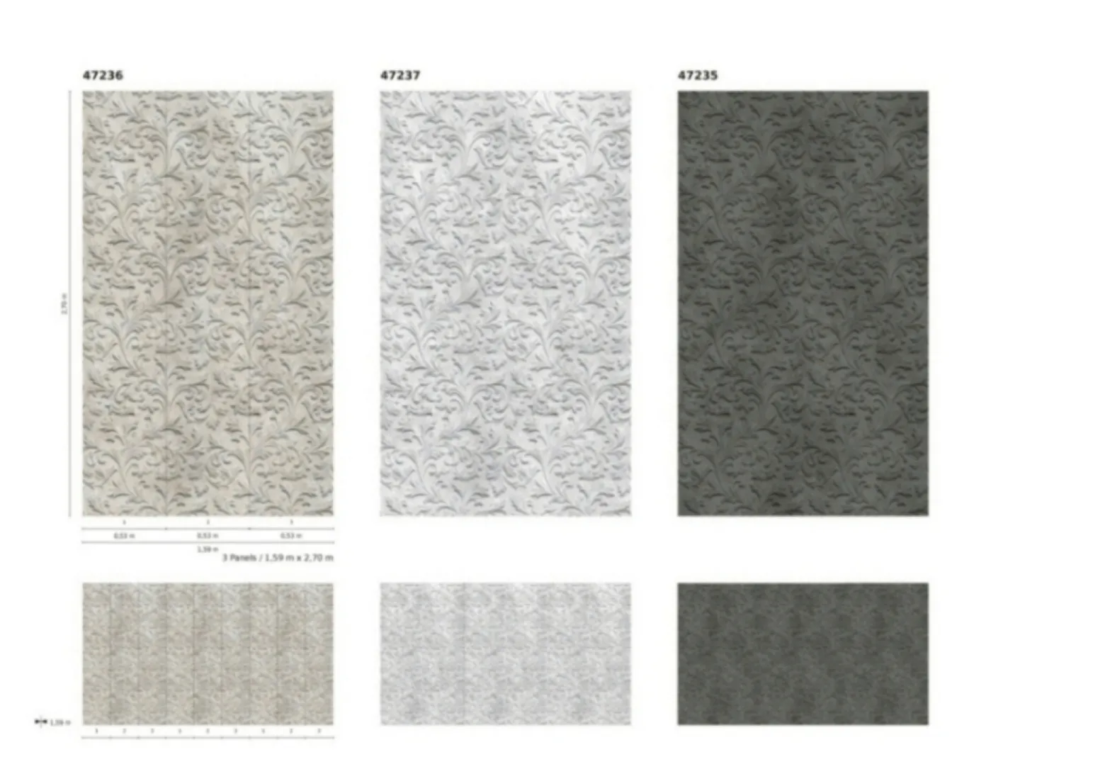 Fototapete Vlies Barock 3D Ornamente greige 47236