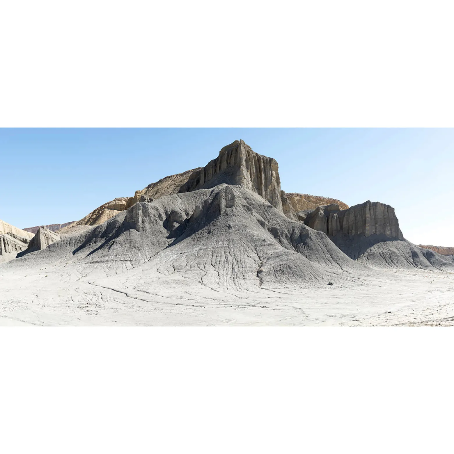 Fototapete Vlies Berge Felsen Wüste grau blau
