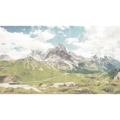 Fototapete Vlies Berge Landschaft grau blau Premium