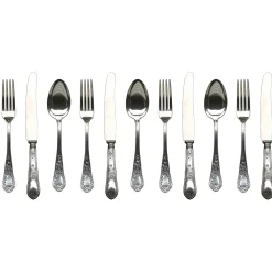Fototapete Vlies Besteck Messer Gabel grau