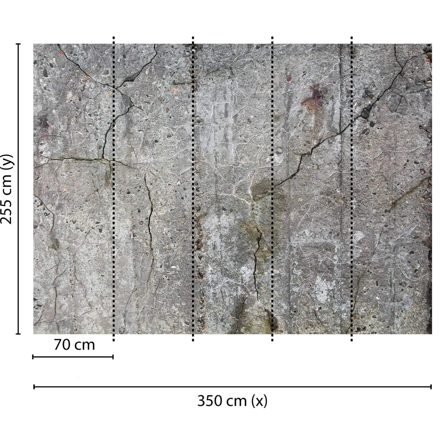 Fototapete Vlies Beton Mauer grau braun