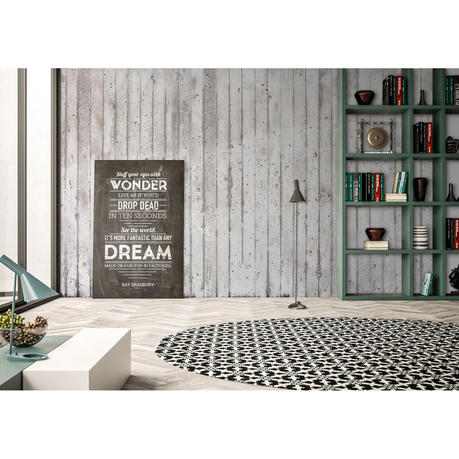 Fototapete Vlies Beton Streifen Wand grau