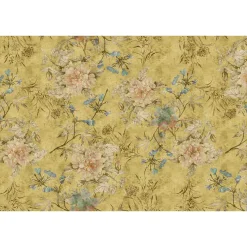 Fototapete Vlies Blüten Floral Vintage gelb Premium