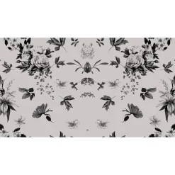 Fototapete Vlies Blüten Rosen grau schwarz Premium