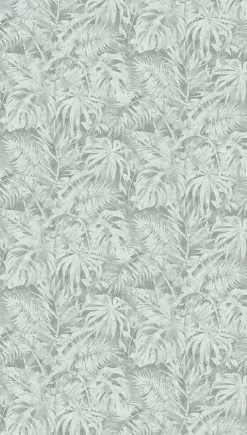 Fototapete Vlies Blätter Dschungel Vintage Grün Grau 79145-6