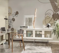 Fototapete Vlies Blätter gemalt braun beige