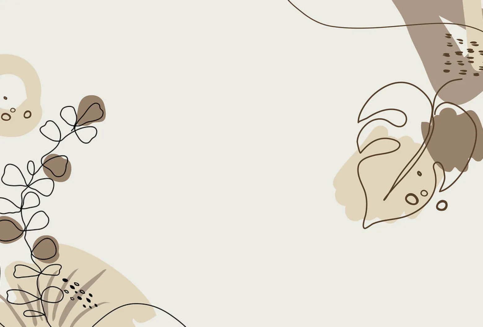 Fototapete Vlies Blätter gemalt braun beige