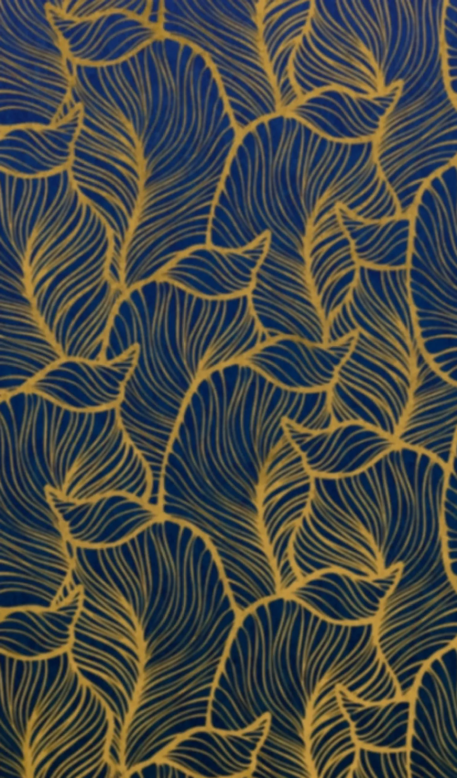 Fototapete Vlies Blätter Grafisch Floral blau gelb 47242