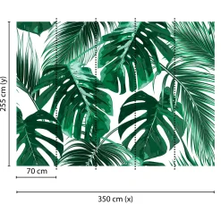 Fototapete Vlies Blätter Palmen grün weiß Designwalls