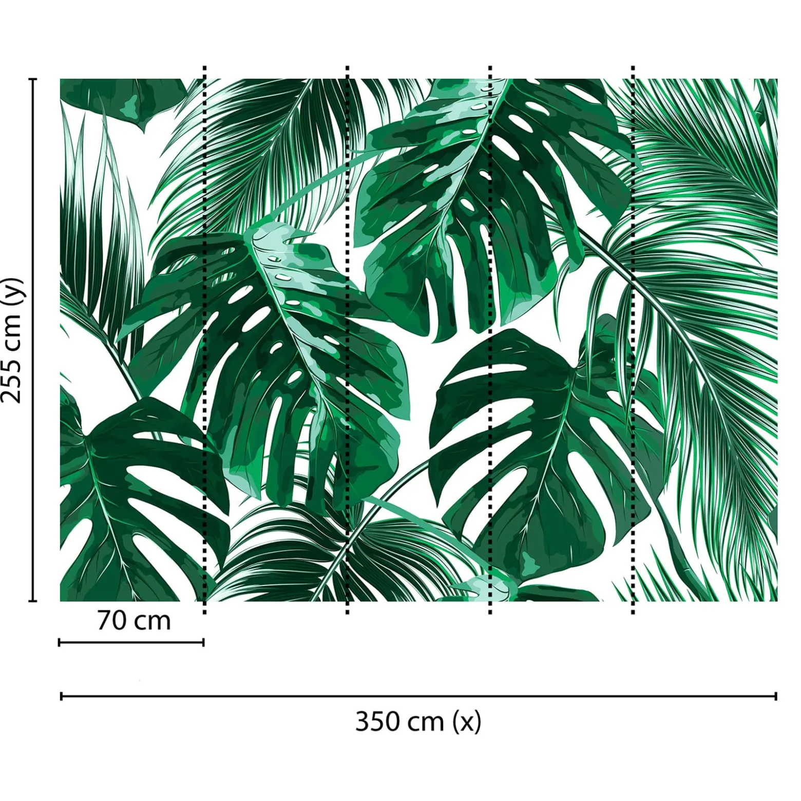 Fototapete Vlies Blätter Palmen grün weiß Designwalls