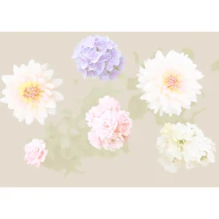 Fototapete Vlies Blumen Blüten Floral beige weiß