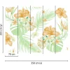 Fototapete Vlies Blumen Blätter Tropisch weiß grün braun