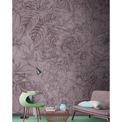 Fototapete Vlies Blumen Botanik grau beige Premium
