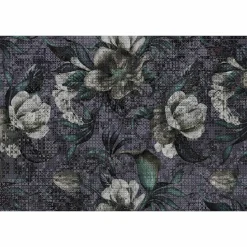 Fototapete Vlies Blumen Floral Kreuze grau weiß Premium
