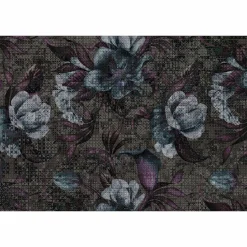 Fototapete Vlies Blumen Floral Kreuze taupe blau Premium