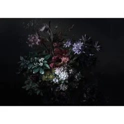 Fototapete Vlies Blumen Floral schwarz grün Premium