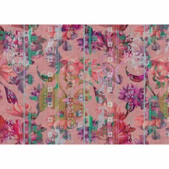 Fototapete Vlies Blumen Floral Grafik rosa rot Premium