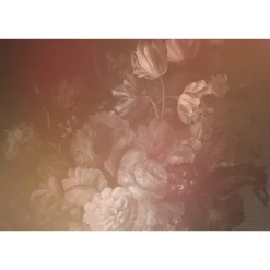Fototapete Vlies Blumen Floral Kariert rosa rot Premium