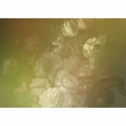 Fototapete Vlies Blumen Floral Kariert gelb Premium