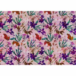 Fototapete Vlies Blumen Foral Mosaik Neon pink bunt